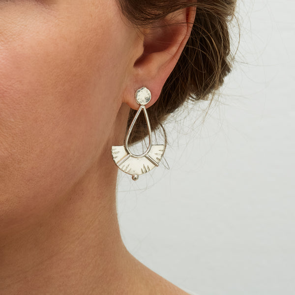 Juno Drop Earrings Small - Silver